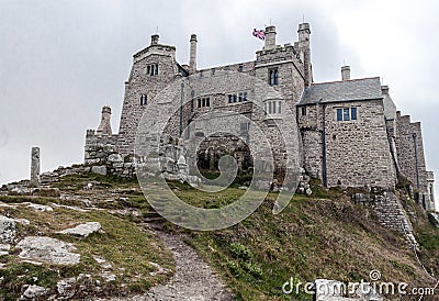 Castle and church in Mountâ€™s Bay. Stock Photo